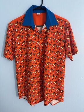 Little Caesars Pineapple Orange Hawaiian Shirt - Medium